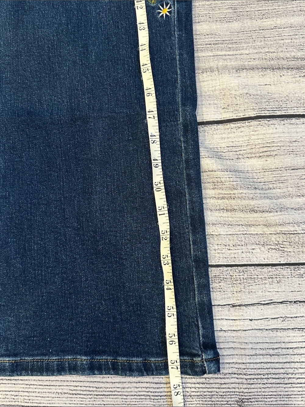 Peekskill Sz Large Embroidered Dark Blue Denim Jumpsuit with Belted Waist • NEW! - Picture 10 of 12